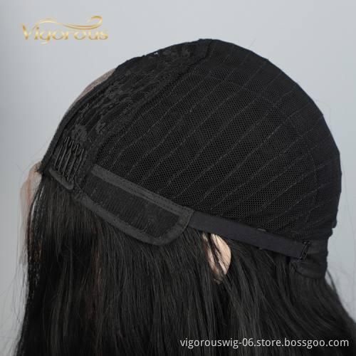 Vigorous New Fashion Cheap For Women Long Black Water Wave Fiber Heat Resistant Afro Curly Synthetic Lace Front Wig